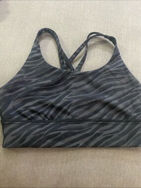Lululemon Women's Black Zebra Print Strappy Sports Bra